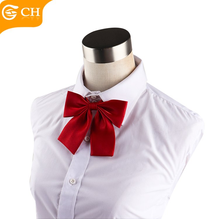 Wholesale Good Quality Glossy Women Bowties Adjustable Flat Bottom Butterfly Bow Ties Custom Colorful Polyester Girls Bow Ties