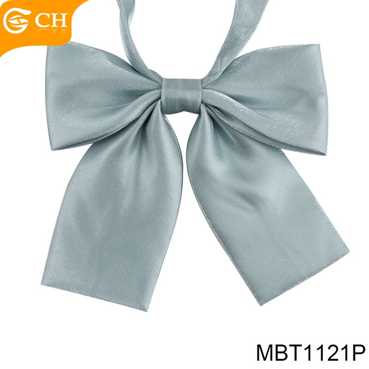 Wholesale Good Quality Glossy Women Bowties Adjustable Flat Bottom Butterfly Bow Ties Custom Colorful Polyester Girls Bow Ties