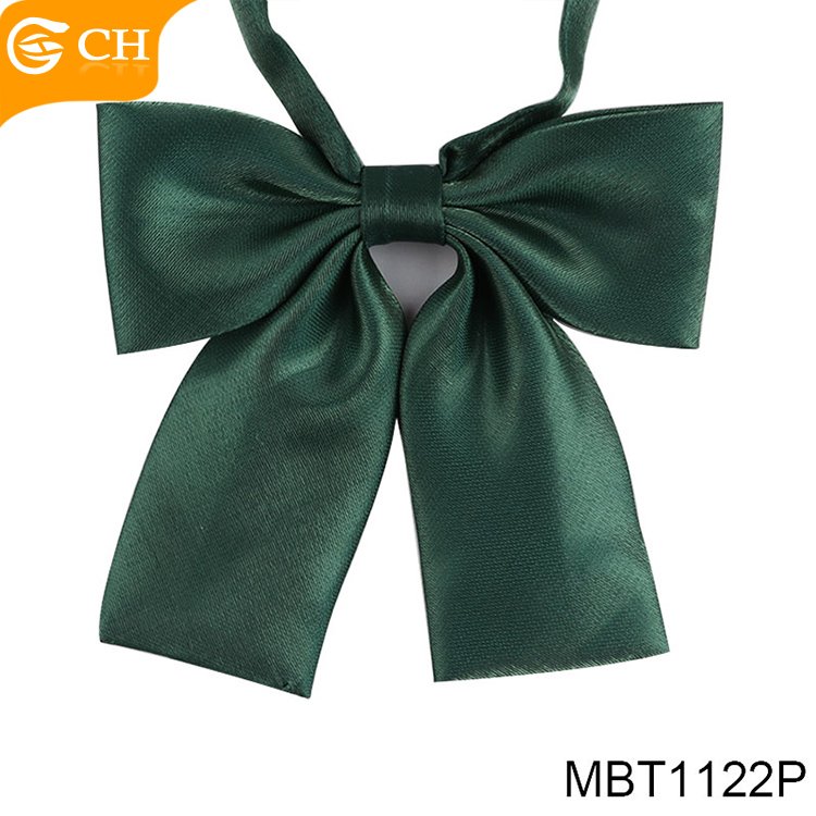 Wholesale Good Quality Glossy Women Bowties Adjustable Flat Bottom Butterfly Bow Ties Custom Colorful Polyester Girls Bow Ties
