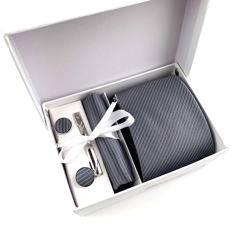 wholesale men tie spot quality gift box 6 pieces suit group tie business formal tie custom