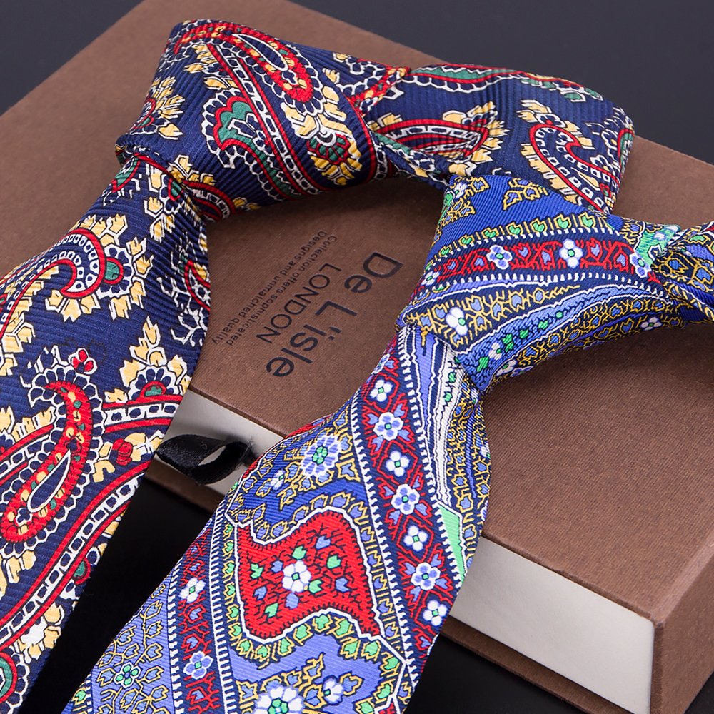 Hamocigia Customized Men Fashion Printing Paisley Floral Organic Natural Silk Neck Ties for Men