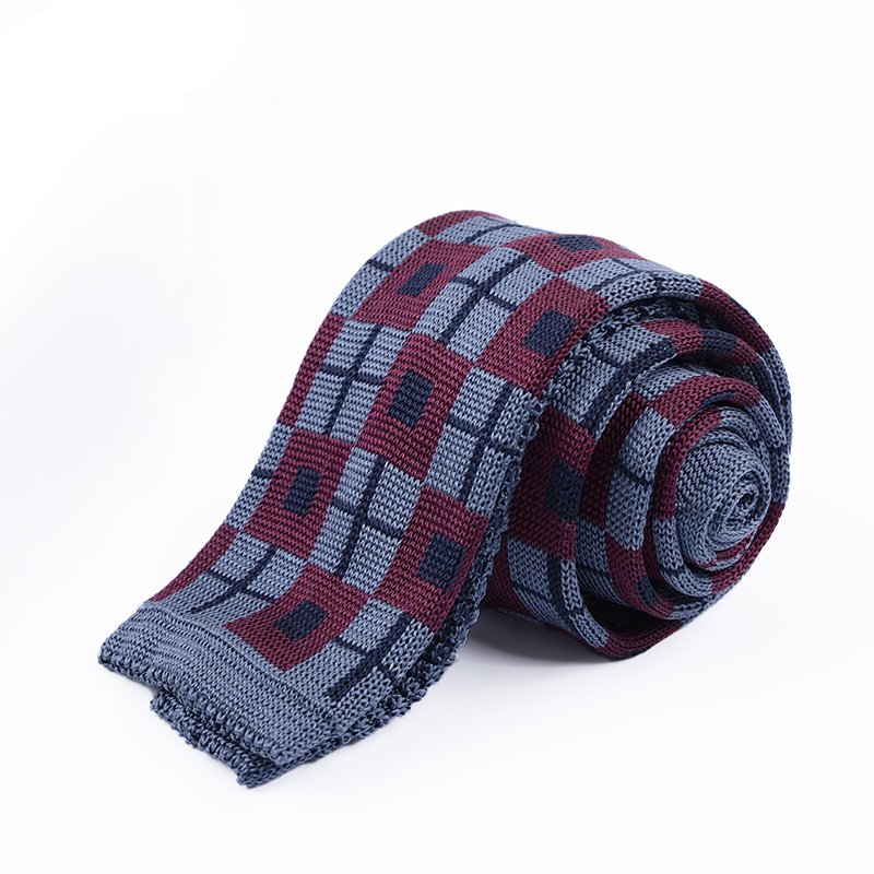 Chinese Manufacturer High Quality Men's Skinny Stripe Knit Necktie Custom Logo Casual Style 100% Silk Tie for men