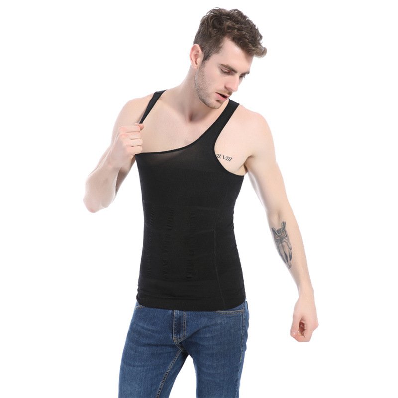 Hot Sale Men's Slimming Body Shapewear Corset Fitness Compression Tank Top Mens Body Shaper Vest