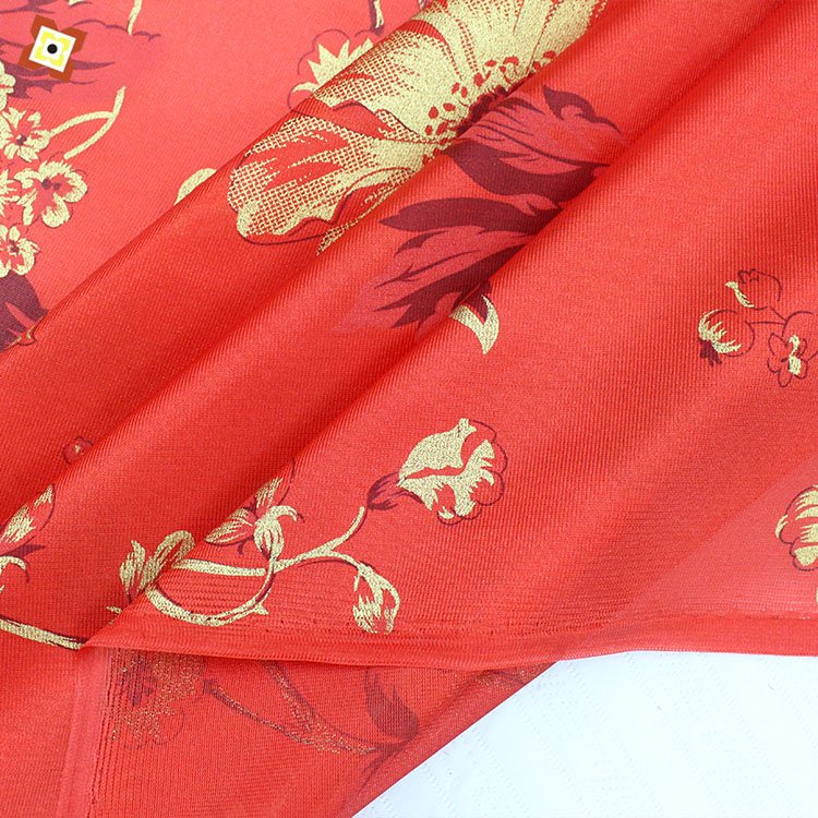 100% polyester mattress fabric gold powder printed warp knitted fabric durable sewing fabric manufacturer wholesale sale