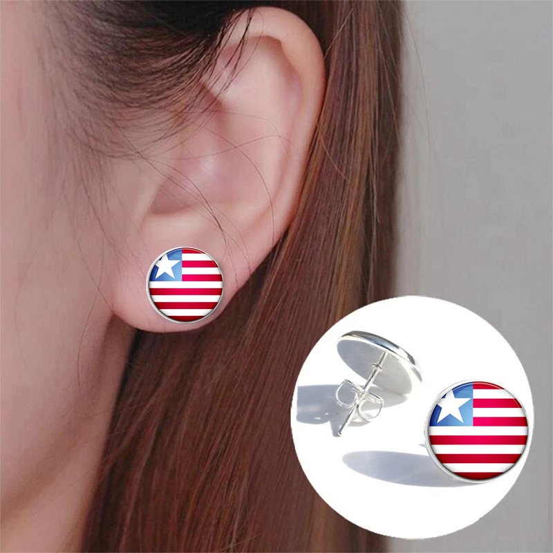 70 Models Liberia Flag Map Tie Clip Lapel Pin Ring Brooch Cuff Link Necklace Bracelet Earrings Key Chain Liberian Jewelry Set