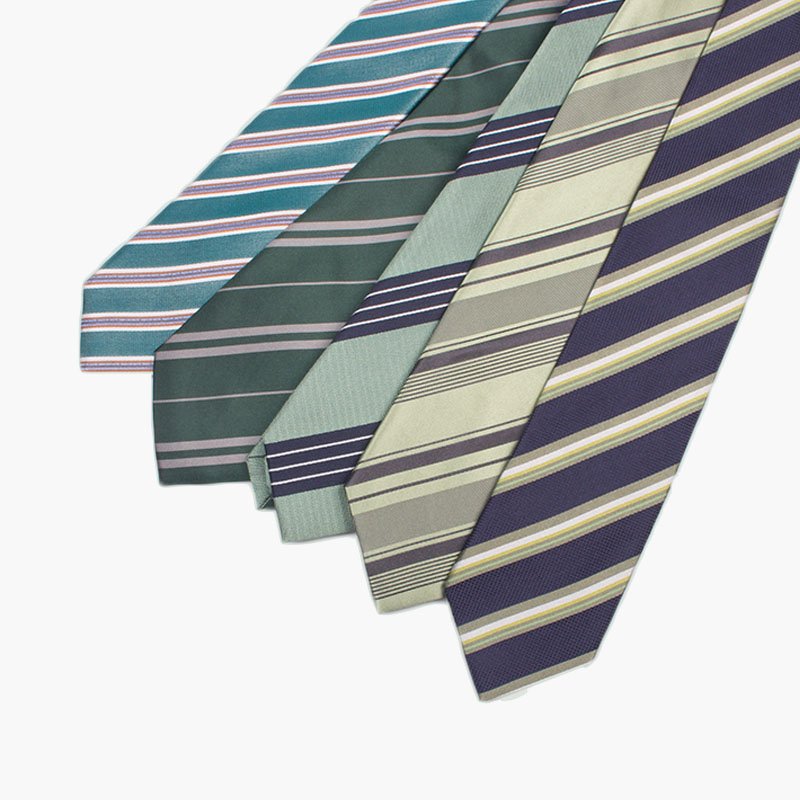 Blue Green Black Custom School Uniform Kids Neck Tie Manufacturer Stripe Pattern Microfiber Necktie