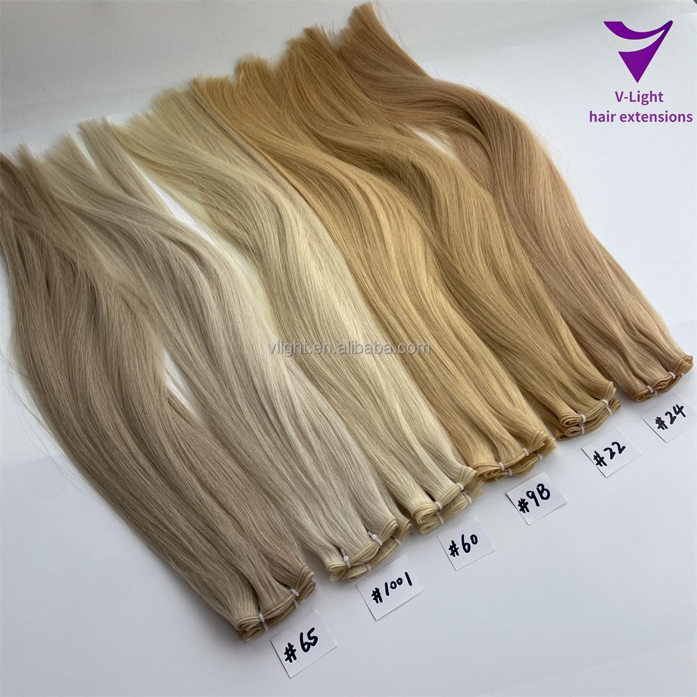 Russian 100% Human Hair Hand Tied Weft Thick Ends Can Be Cut Invisible Genius Weft Hair Extension