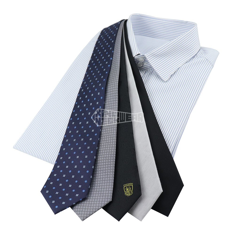 Silk Woven Necktie Luxury Custom Made Ties Geometry Print Neck Tie For Men With Logo Brand