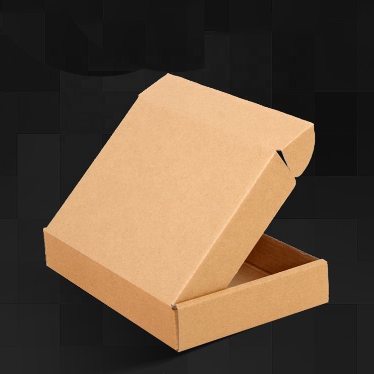 Customized logo brown kraft paper foldable gift box simple corrugated packaging box aviation box