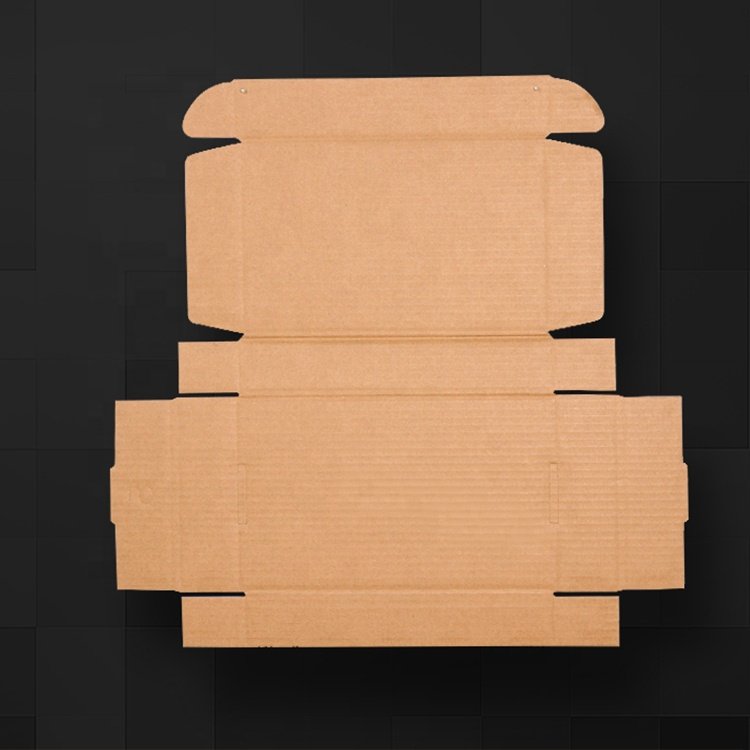 Customized logo brown kraft paper foldable gift box simple corrugated packaging box aviation box