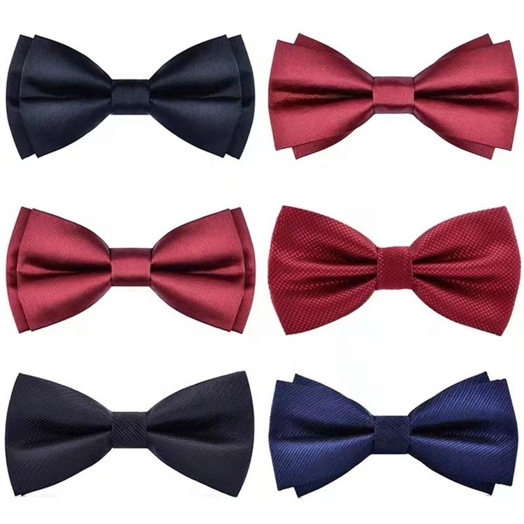 factory wholesale logo custom adjustable pre-tied party tuxedo wedding banquet gifts men's dress shirt bow tie bowtie bow ties