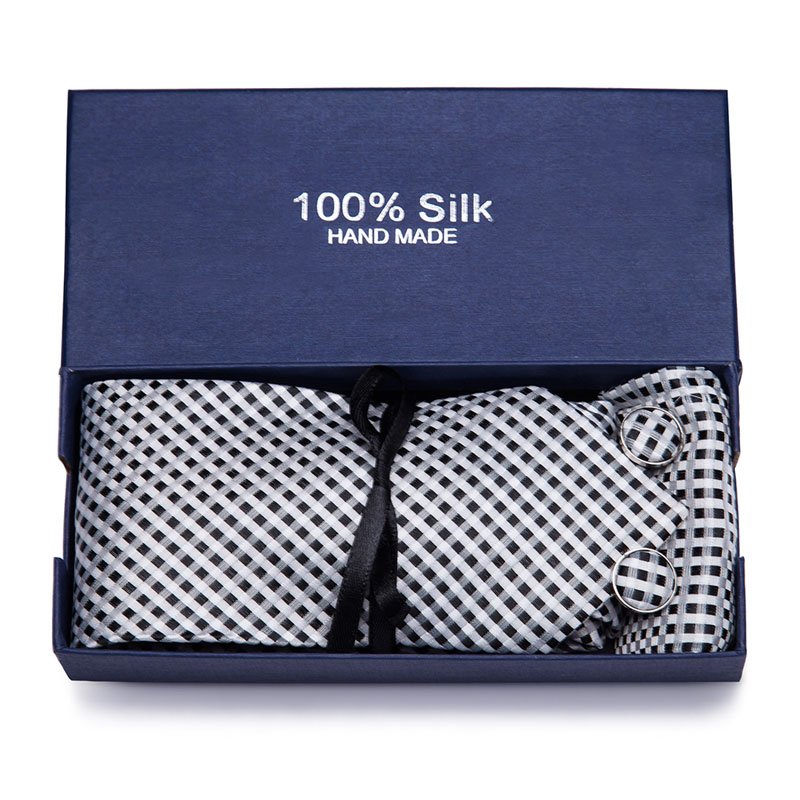 Mens Ties Red Paisley Floral Silk Jacquard Tie Hanky Cufflinks Set Men's Business Gift Ties For Men