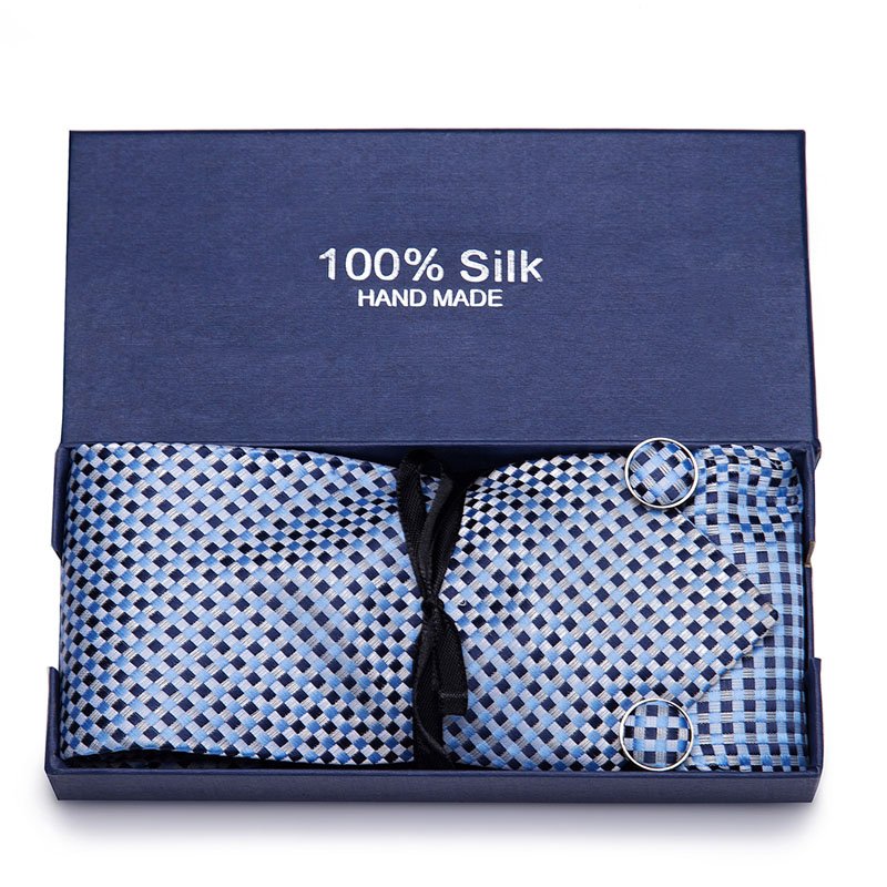 Mens Ties Red Paisley Floral Silk Jacquard Tie Hanky Cufflinks Set Men's Business Gift Ties For Men