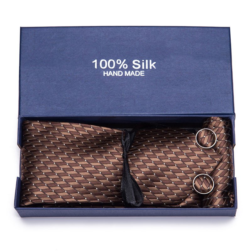 Mens Ties Red Paisley Floral Silk Jacquard Tie Hanky Cufflinks Set Men's Business Gift Ties For Men