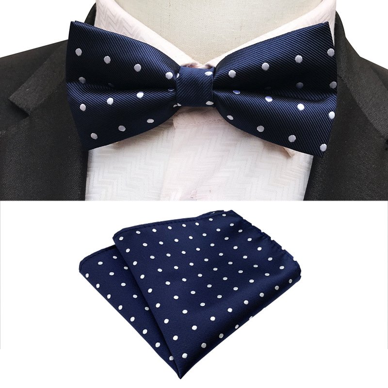 2024 ready stock fashion bow tie pocket squares new design wedding bow tie pocket square set