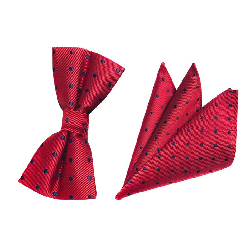 2024 ready stock fashion bow tie pocket squares new design wedding bow tie pocket square set