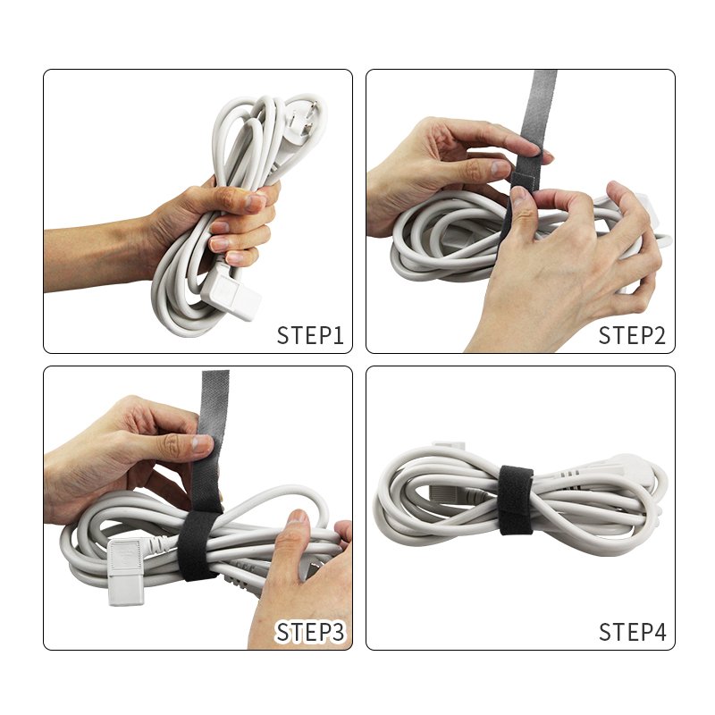 Fireproof Retardant Velcroes Back to Back Hook and Loop Straps Self Adhesive Reusable Fastening Cable Ties Wire Management
