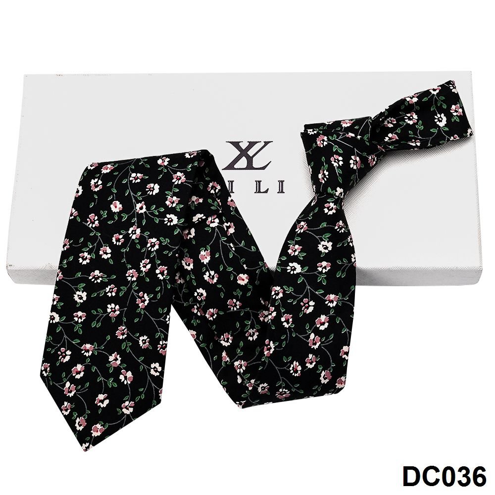 YiLi Custom Digital Screen Printing Handsome Elegant 100% Pure Corbata Floral Skinny Cotton Neck Tie