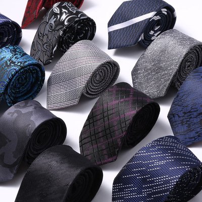 wholesale 2019 new 6cm men's tie business professional wear tie polyester silk wedding group tie