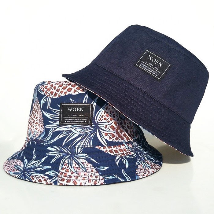 Custom summer cool polyester and cotton full digital printed floral Korea men and women bucket cap and hat
