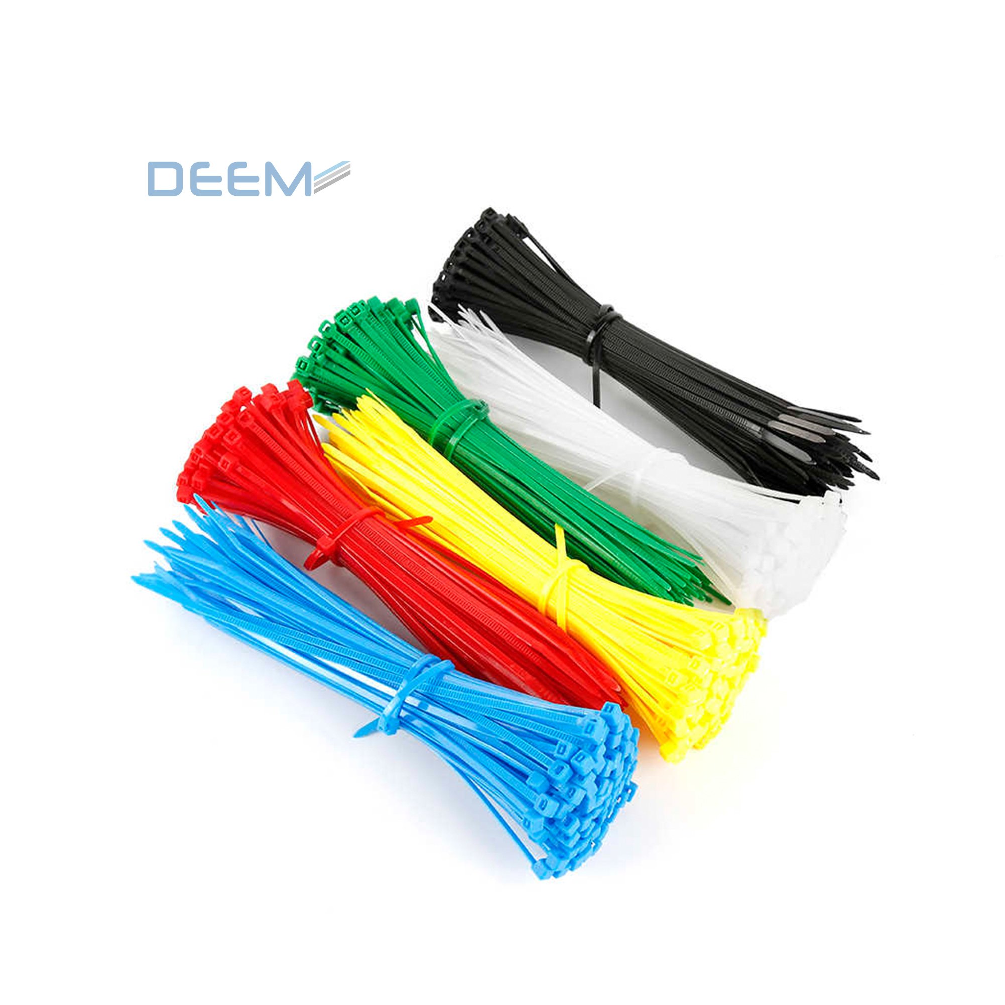 DEEM Self-locking Plastic Nylon Cable Ties White Black Zip Ties Multi-Purpose Cable Management Ties Cable wraps