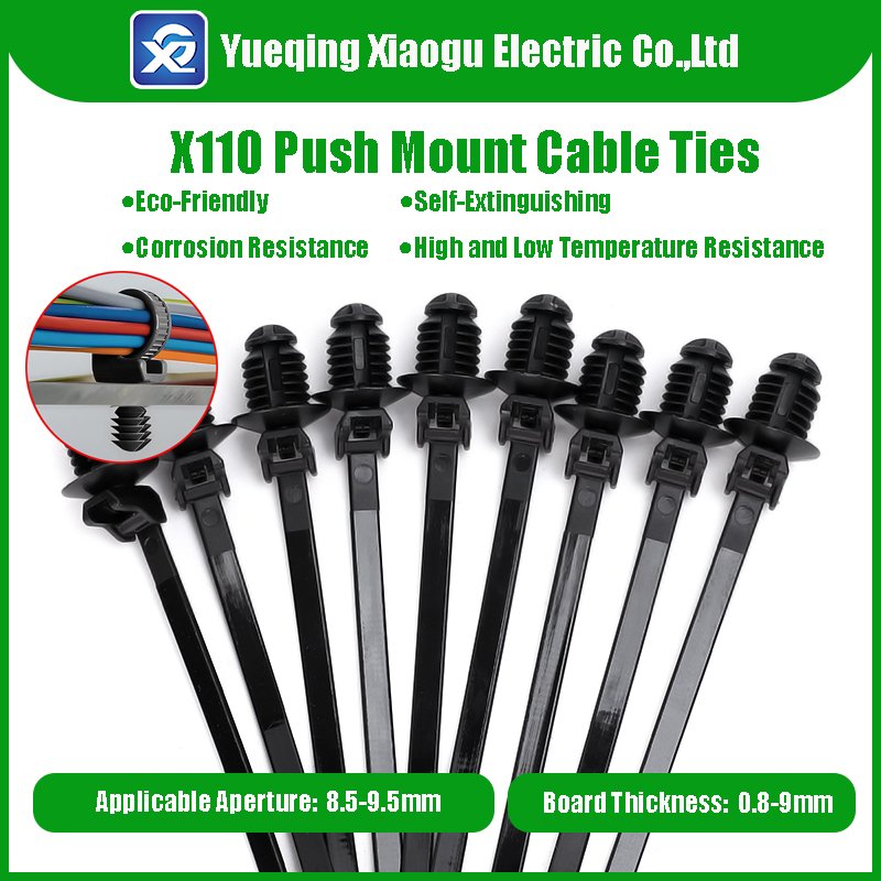 Efficient Wire Security: Push Mount Style Nylon Cable Zip Tie with Fir Tree Head and Disc