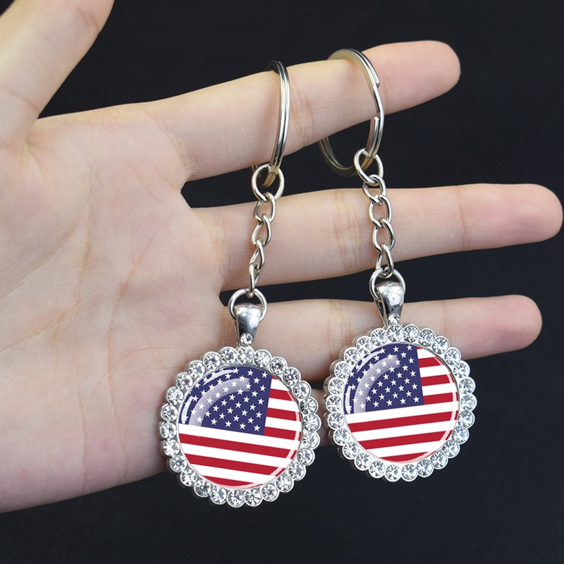 60 Model United States America Flag Map Tie Clip Pin Ring Brooch Cuff Link Necklace Bracelet Earrings Key Chain Jewelry Set