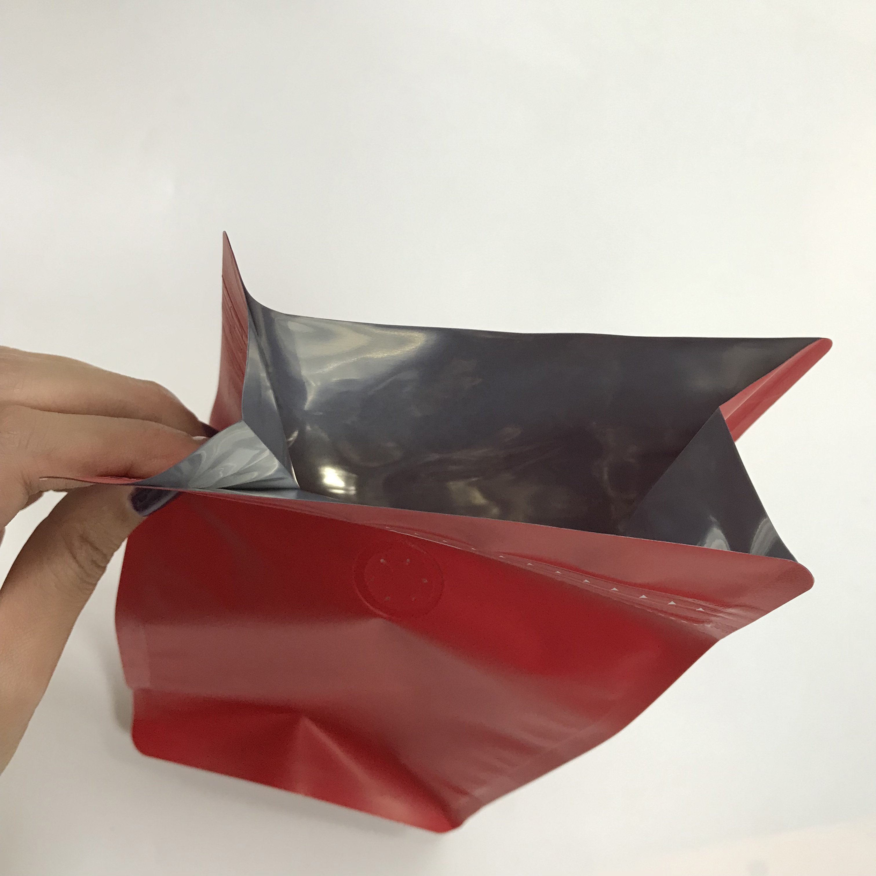 Recyclable 250g coffee bean packaging bag flat bottom coffee bags laminated material with one-way valve
