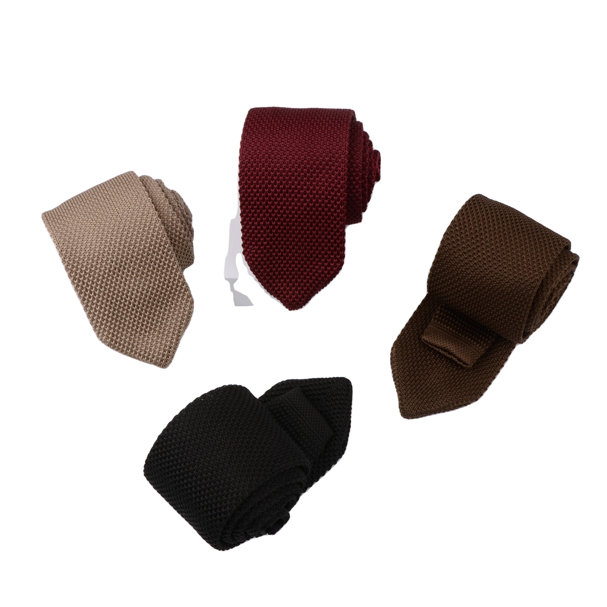 Hamocigia Custom Handmade 100% Polyester Microfiber Solid Color Mens Knit Tie