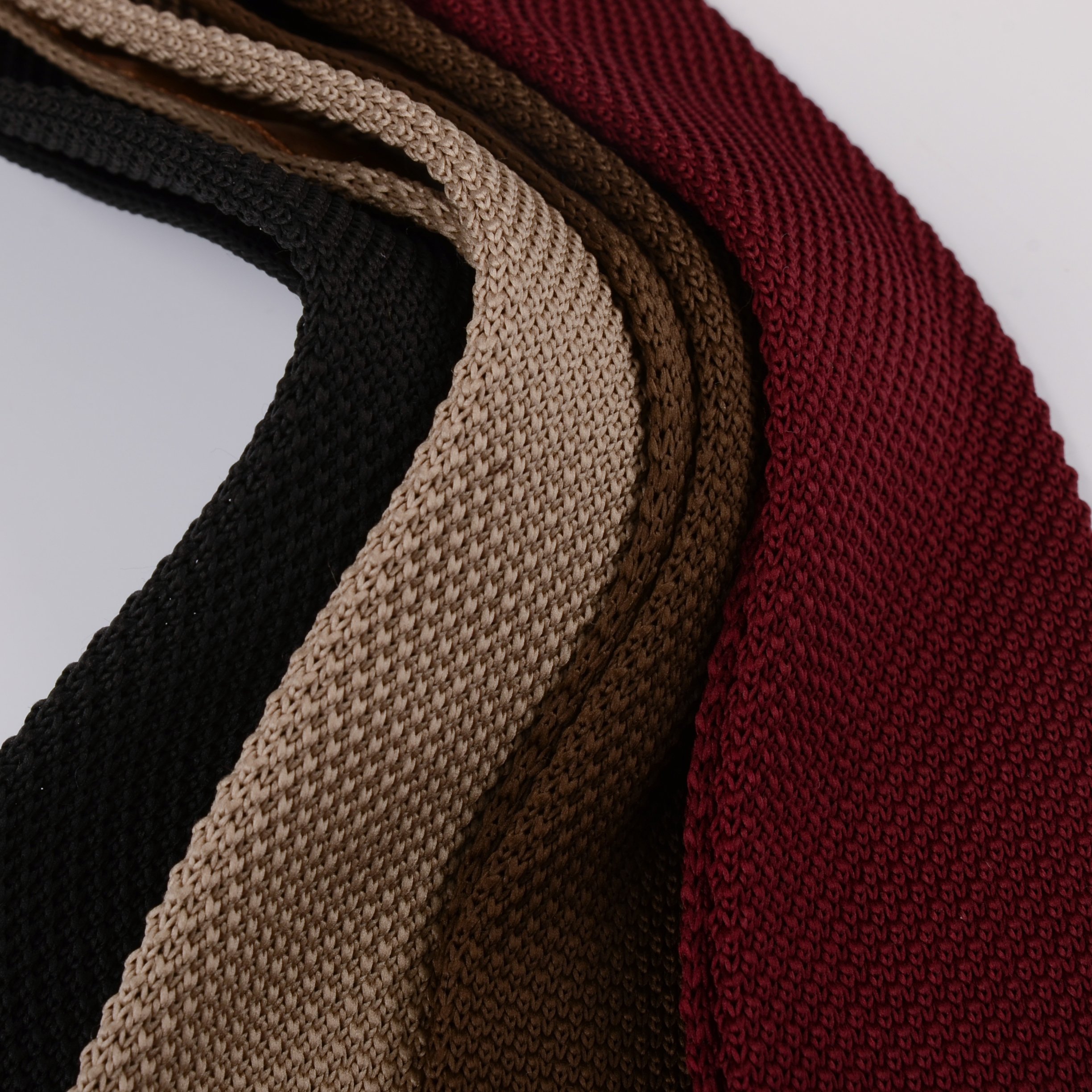 Hamocigia Custom Handmade 100% Polyester Microfiber Solid Color Mens Knit Tie