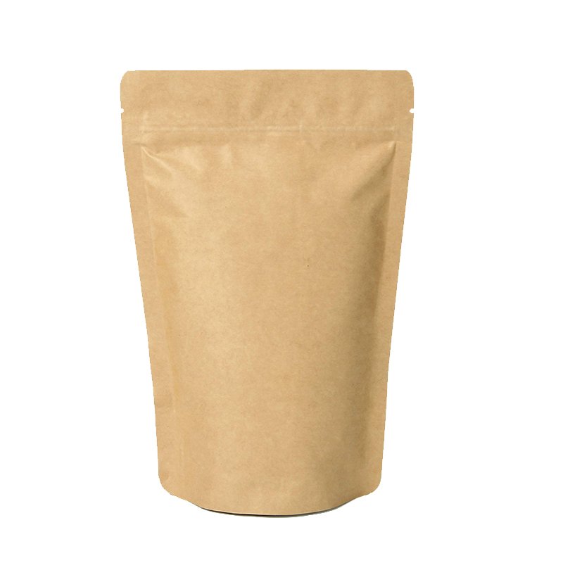 Customize 2Lb 90Micron Brown Kraft Paper/AL/PE Soft Touch Chip Zipper Coffee Stand Up Pouch Packaging Bag With Clear Window