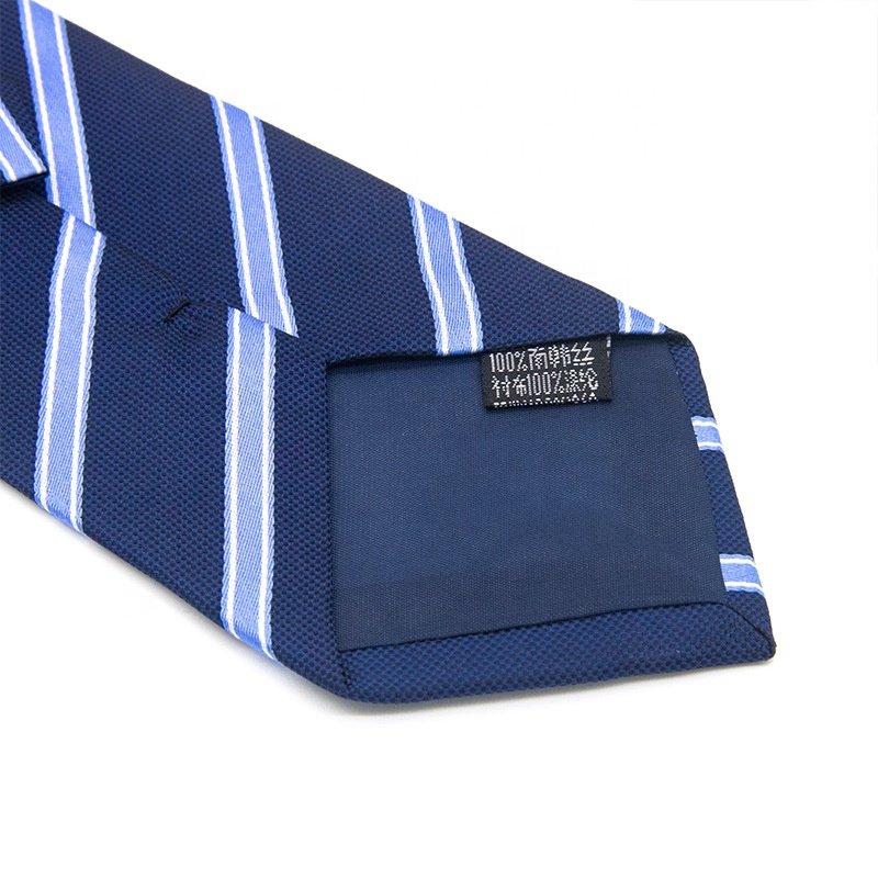 wholesale mens business formal causal zipper striped tie for men neck tie fashion custom printed polyester silk ties