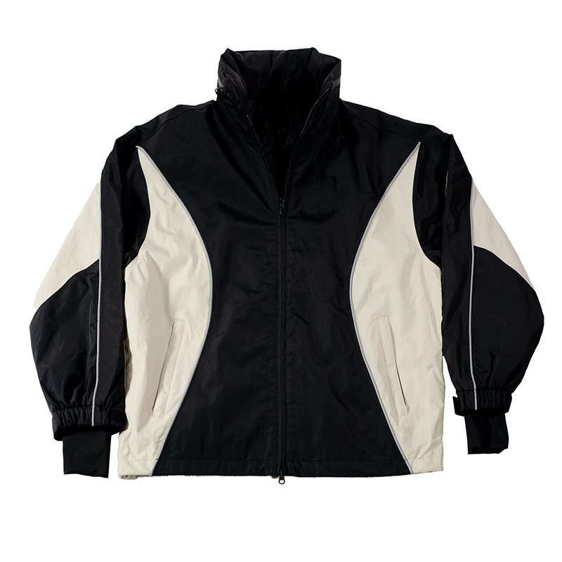 Clothing Manufacturer Custom logo high quality unisex nylon two piece set button up sweat suit Nylon Tracksuit Hooded