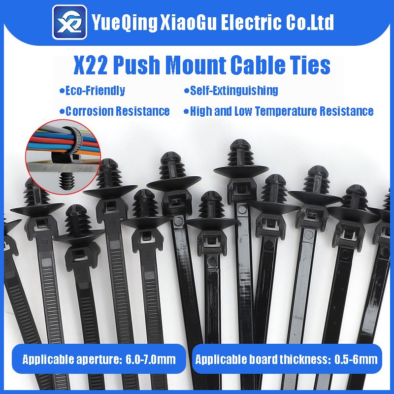 Fir Tree Nylon Push Mount Cable Zip Ties, Thread Nylon Ties, Car Buckle Ties