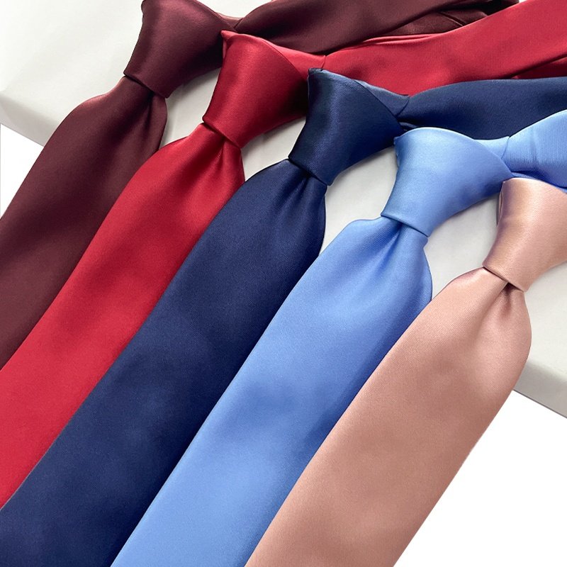 Top quality hot sale ready to ship solid color corbata men purple neckties corbata de cuello lot stock 7cm black tie