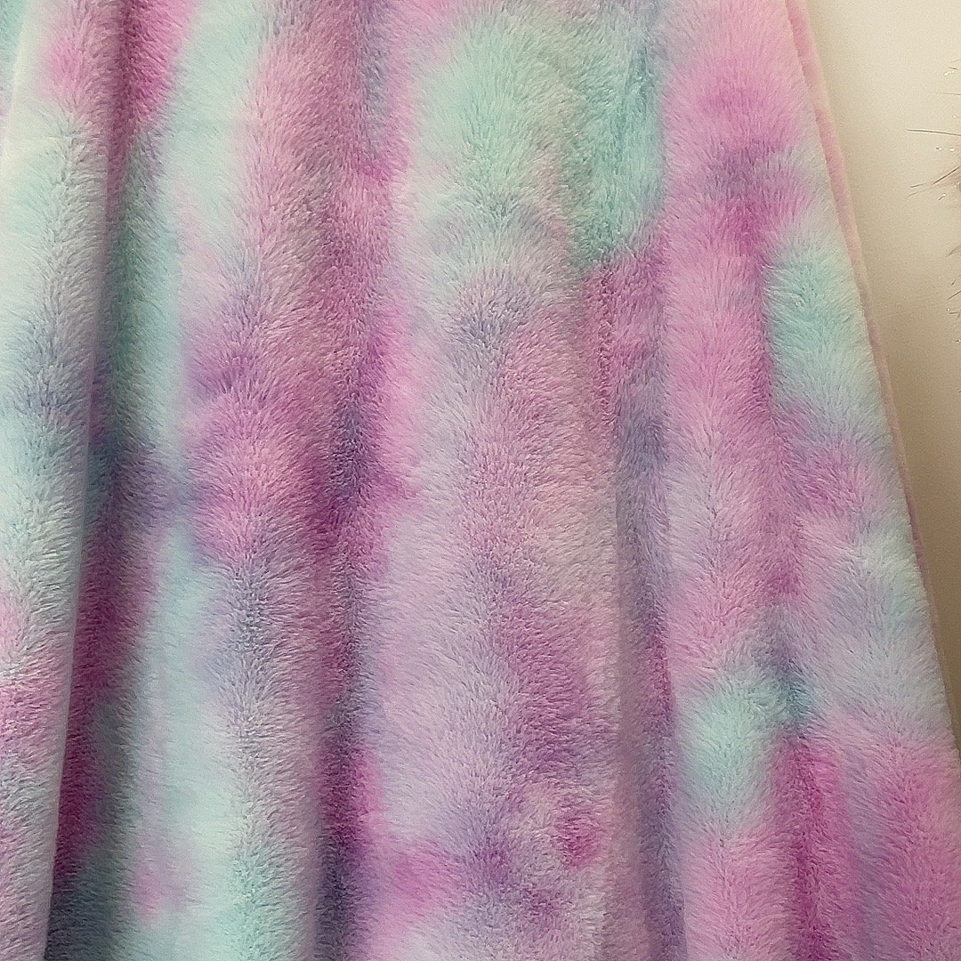 New design soft toys fur fabric tie dyed rabbit fur fabric PV fleece Fabric for toys for blankets for garments