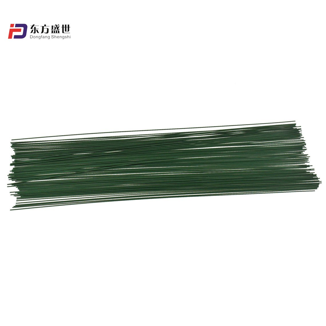 Factory custom 40cm 20pc green paper pvc coated floral wire stems 22 26 32guage organizer wire for diy floral