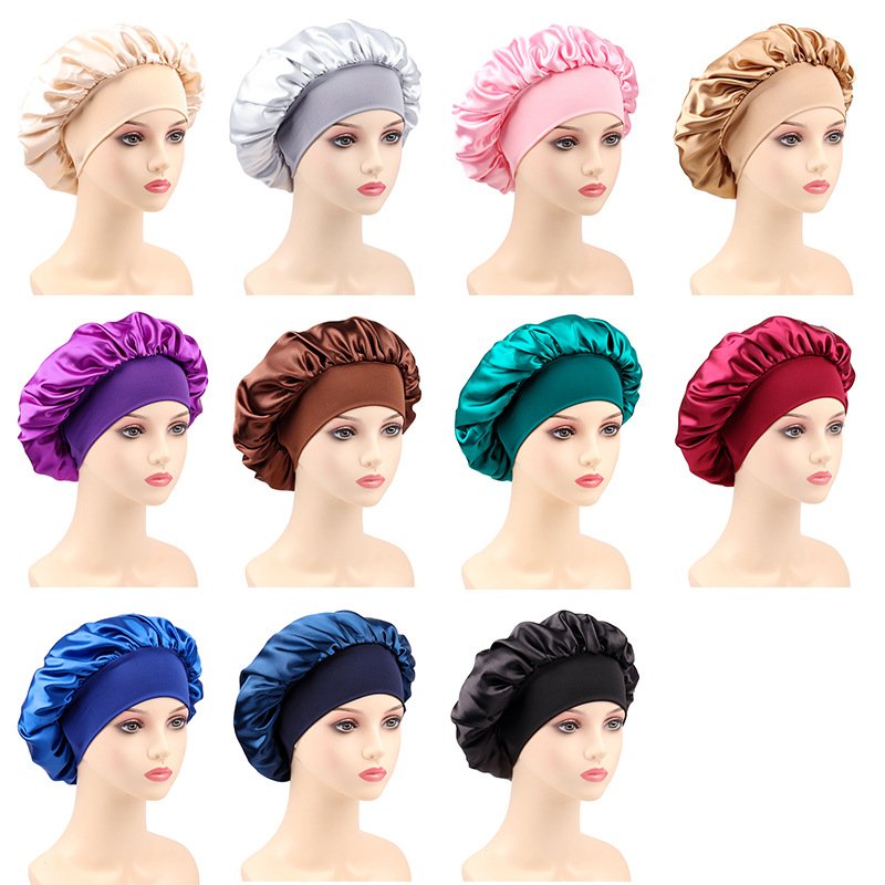 designer custom logo silk soft nightcap Sleep turban Satin hair wrap Accessories pure real mulberry silk hair bonnet