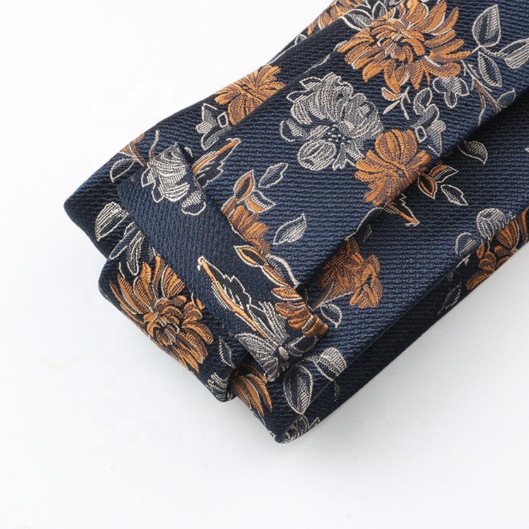 Hot selling wholesale men's necktie flower corbatas de hombre elegantes ready to ship microfiber polyester paisley tie 2024