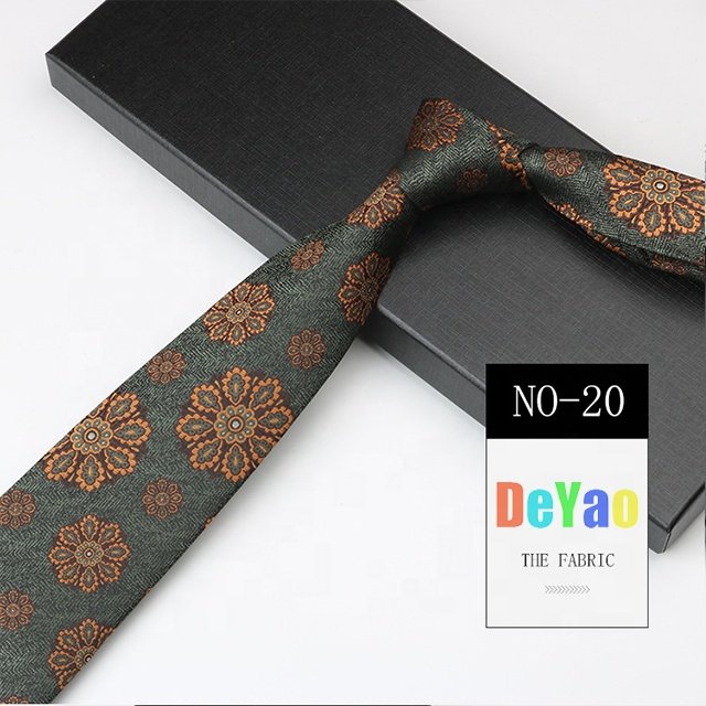 Hot selling wholesale men's necktie flower corbatas de hombre elegantes ready to ship microfiber polyester paisley tie 2024