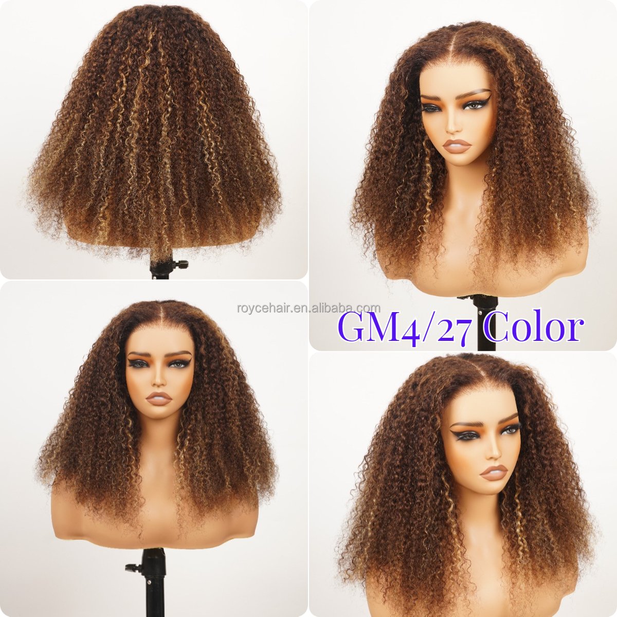 Highlight Colored Glueless Wigs Human Hair,Pre Plucked Raw Indian Hair Wigs HD Lace Curly 13x4 HD Transparent Lace Frontal Wigs