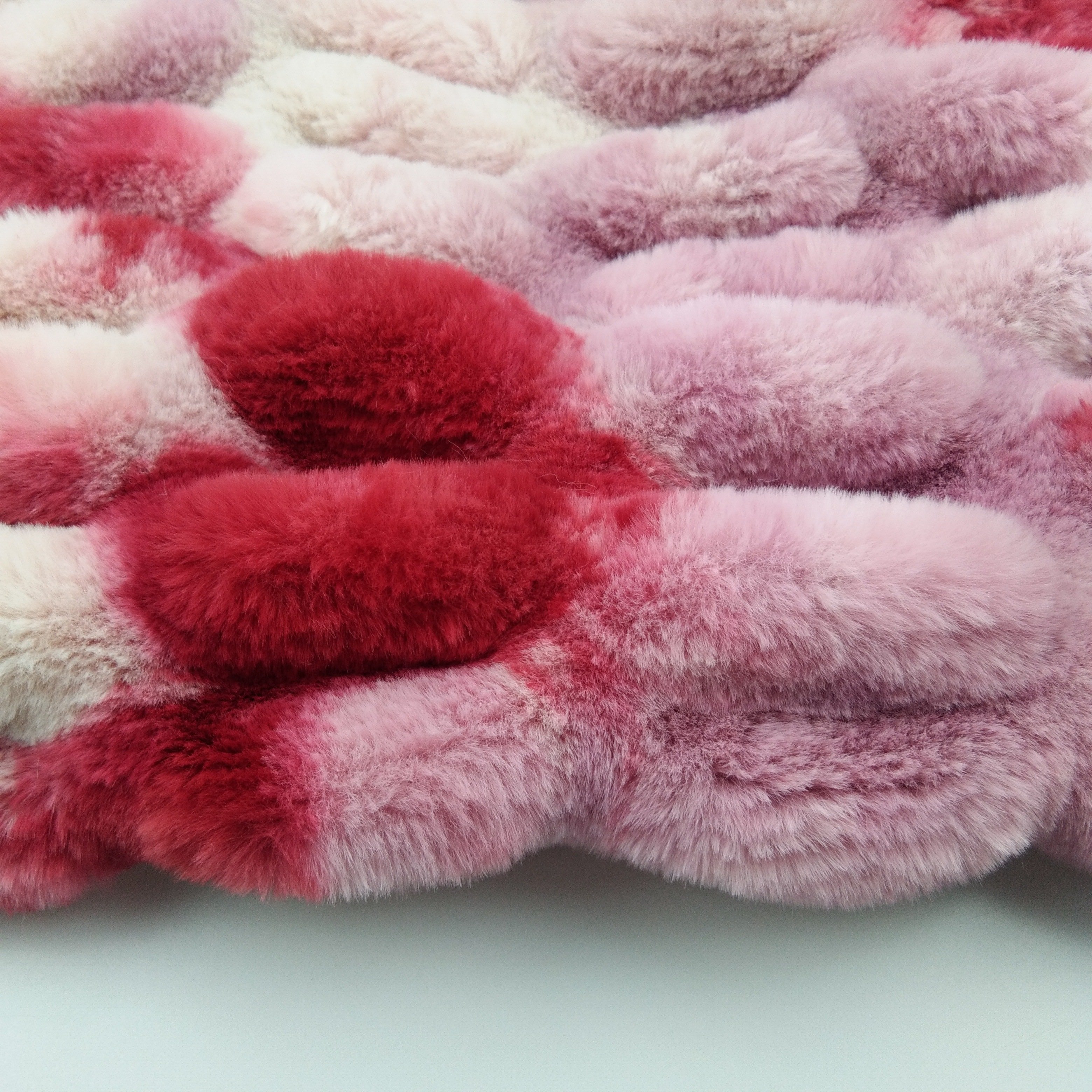 Tie-Dye Spandex Stretch Faux Fur Fabric Rabbit Faux Fur For Home Textile/Blanket