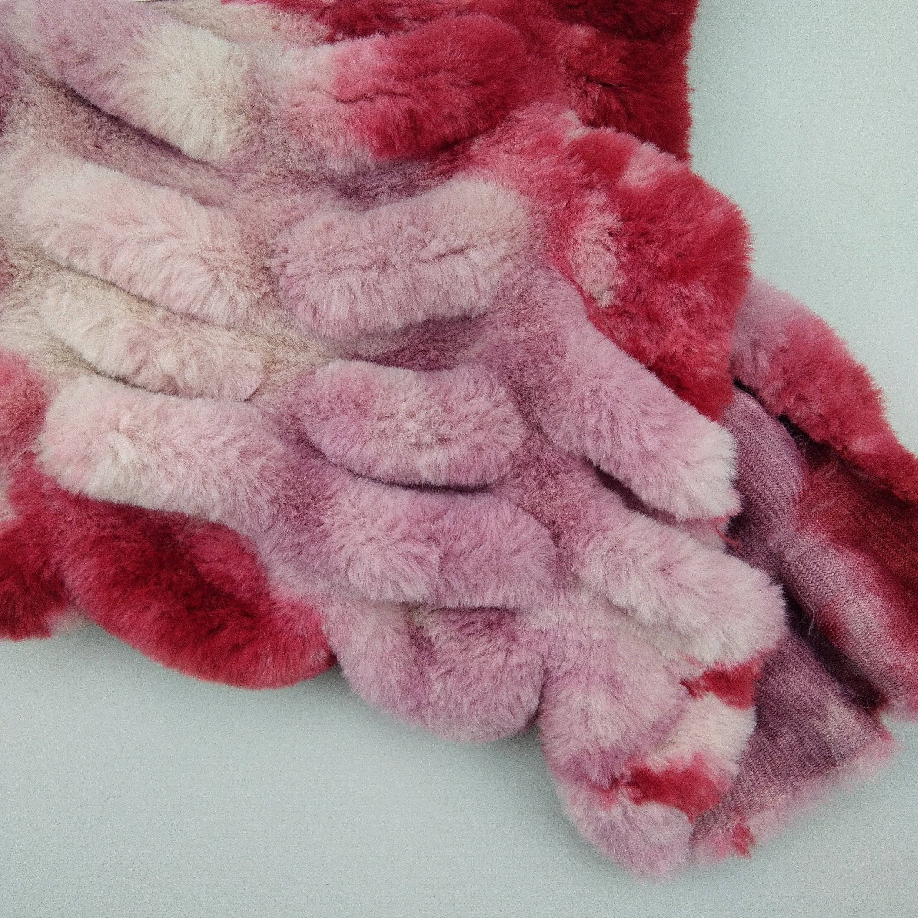 Tie-Dye Spandex Stretch Faux Fur Fabric Rabbit Faux Fur For Home Textile/Blanket