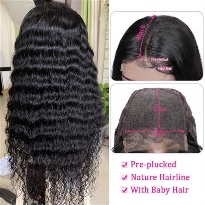 wholesale Loose Deep Wave 4x4 HD Lace Closure Wig 100% Brazilian Virgin Human Hair For Black Women