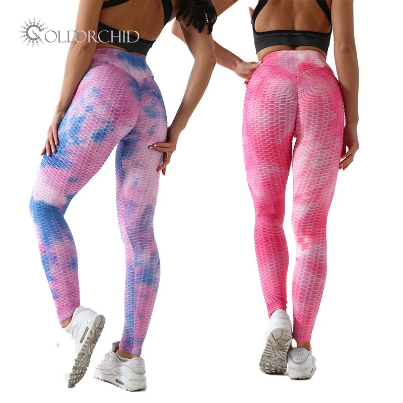 New arrival seamless active woman leggings clothes yoga set tie dye scrunch butt leggings and yoga pants yoga legging