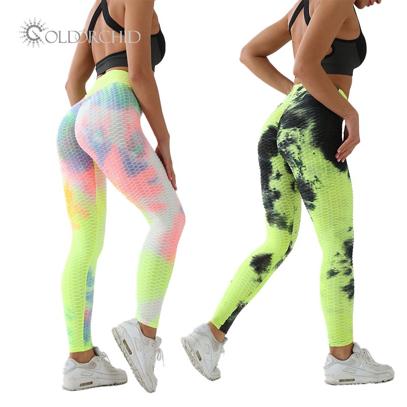 New arrival seamless active woman leggings clothes yoga set tie dye scrunch butt leggings and yoga pants yoga legging