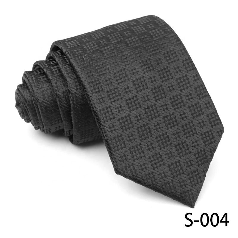 Custom High Quality 100% Polyester Neck Ties For Men Factory Wholesale Men's Luxury Ties Black Men Tie Set