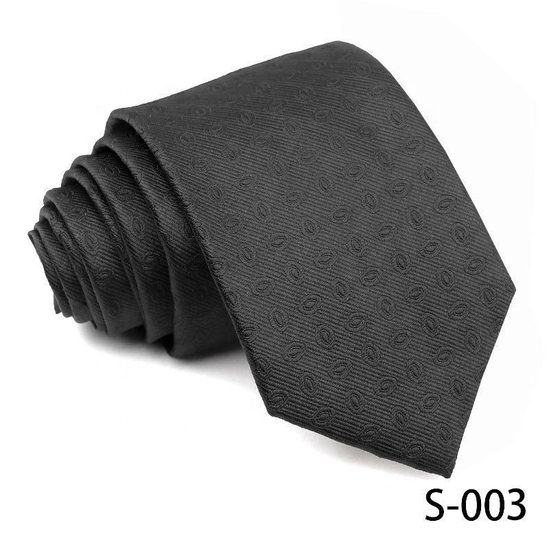 Custom High Quality 100% Polyester Neck Ties For Men Factory Wholesale Men's Luxury Ties Black Men Tie Set