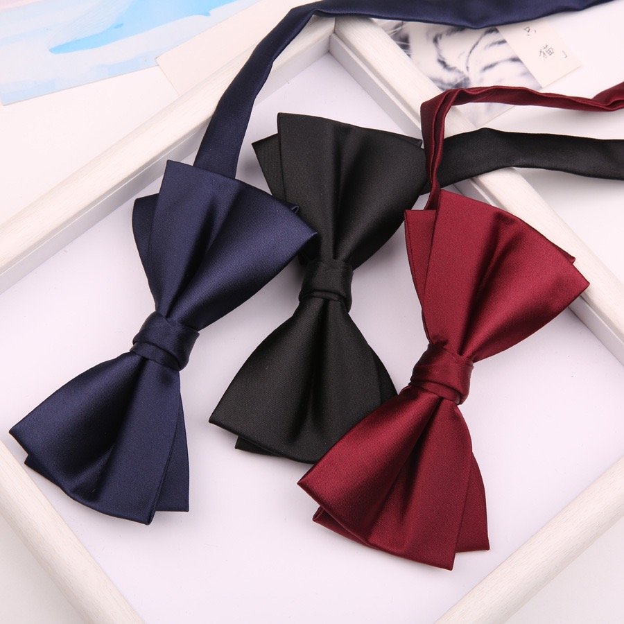 Adjustable Size Bow Tie Fashion Silky Bowties for Men's Wedding Party Accessories