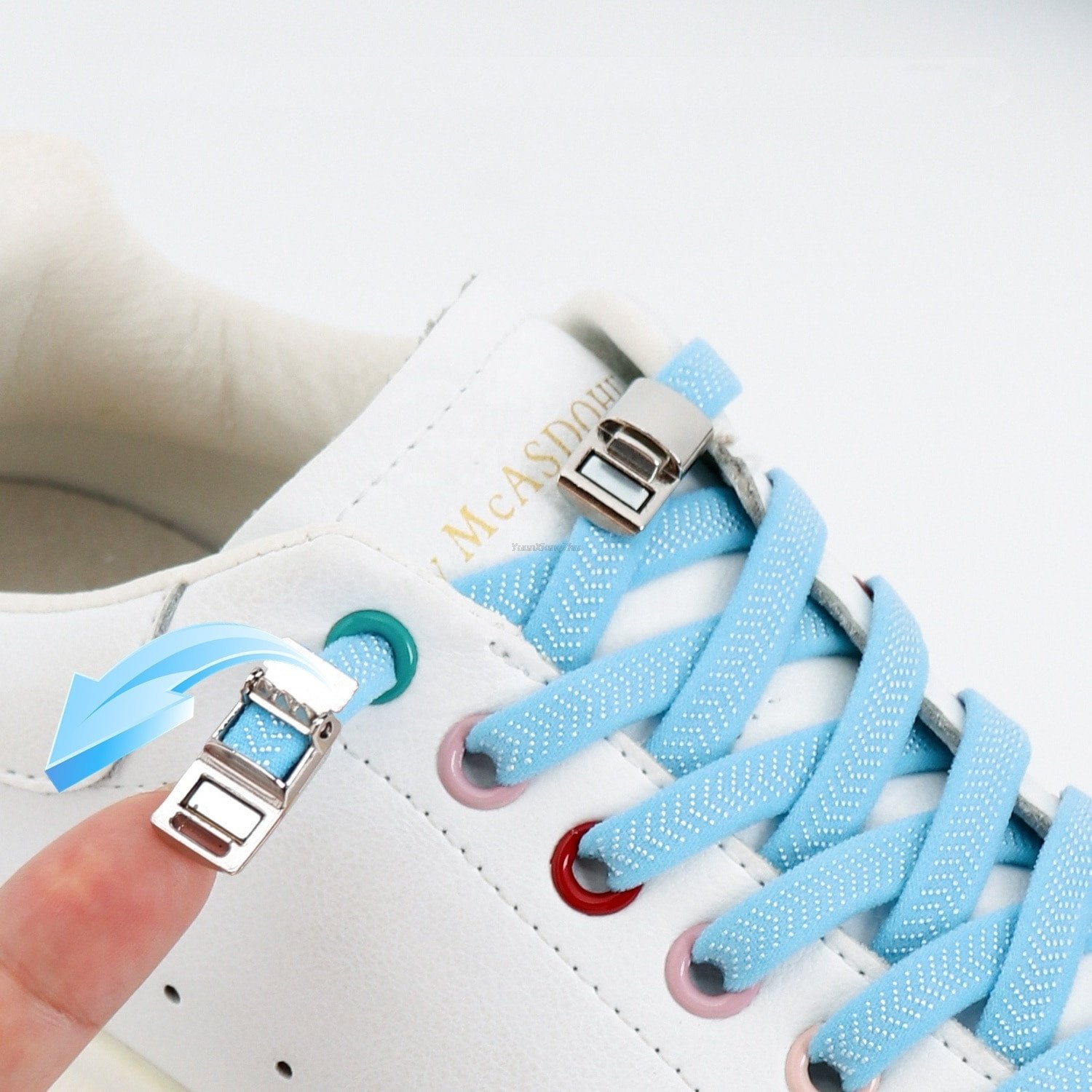 2022New Wholesale lazy shoe laces magnetic metal buckle sneaker shoe laces high quality laces elastic fashion no tie shoelace